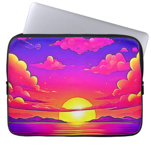Rosa und Lila Sonnenuntergänge Laptopschutzhülle