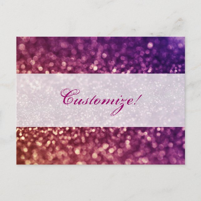 Rosa und Lila Sparkle Diva Glitzer Design Postkarte (Vorderseite)