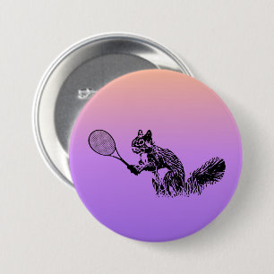 Rosa und Lila Squirrel-Tennis Button