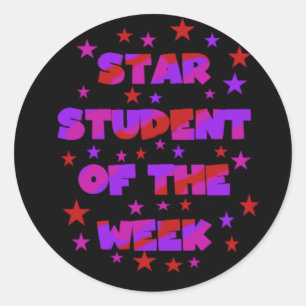 Rosa und Lila Star Student of Week Stickers