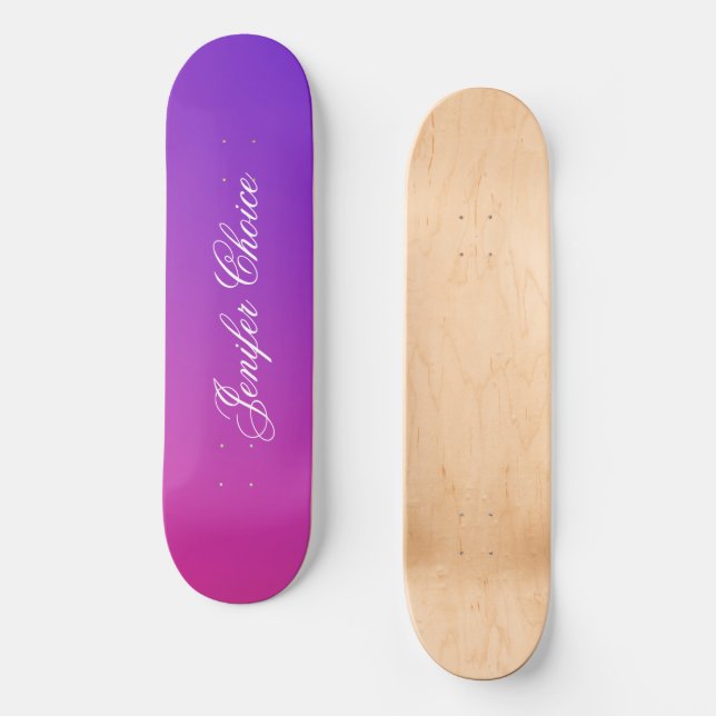 rosa und Lila Strahlung Skateboard (Vorderseite)