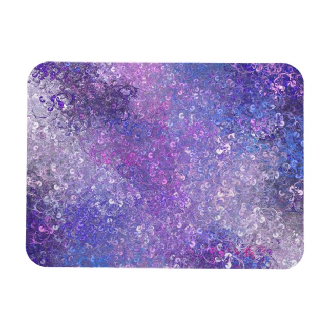 Rosa und lila Strass-Bling  Magnet (Horizontal)