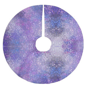 Rosa und lila Strass-Bling  Polyester Weihnachtsbaumdecke