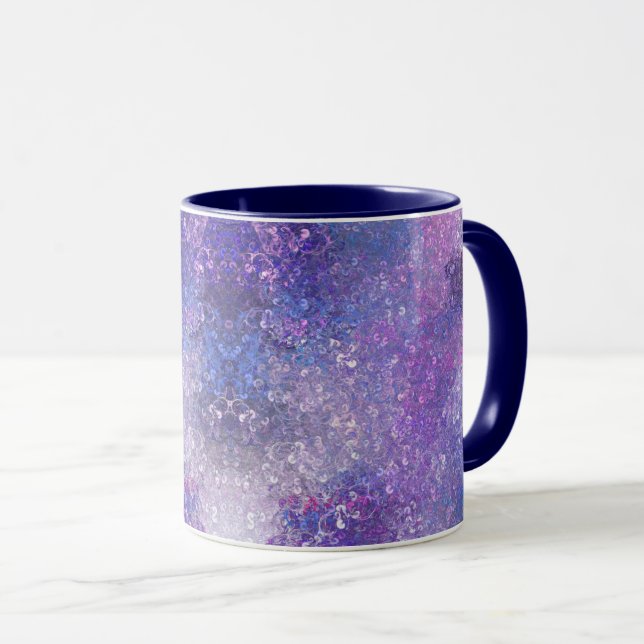 Rosa und lila Strass-Bling  Tasse (VorderseiteRechts)