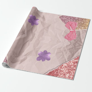 Rosa und lila süß Glitzernd Geschenkpapier
