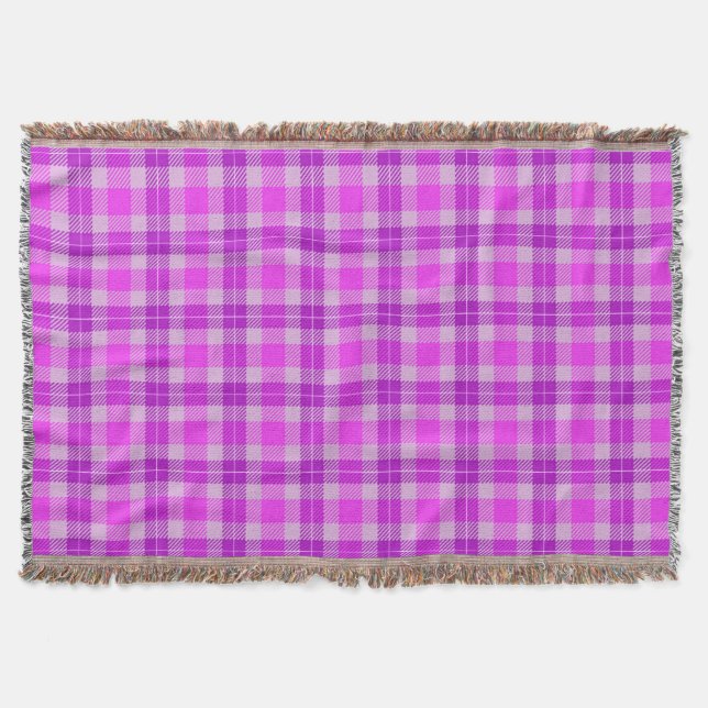 Rosa und Lila Tartan Kariert Decke (Vorderseite)