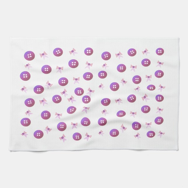 Rosa und Lila Tasten und Bögen Handtuch (Horizontal)