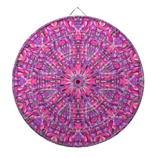 Rosa und Lila Vintages Fraktal Kaleidoskop Dartscheibe