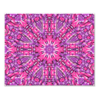 Rosa und Lila Vintages Fraktal Kaleidoskop Fotodruck