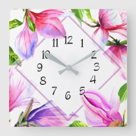 Rosa und Lila violette Wand-Uhr Quadratische Wanduhr