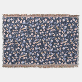 Rosa und Lila | Wasserfarbenes Muster Decke