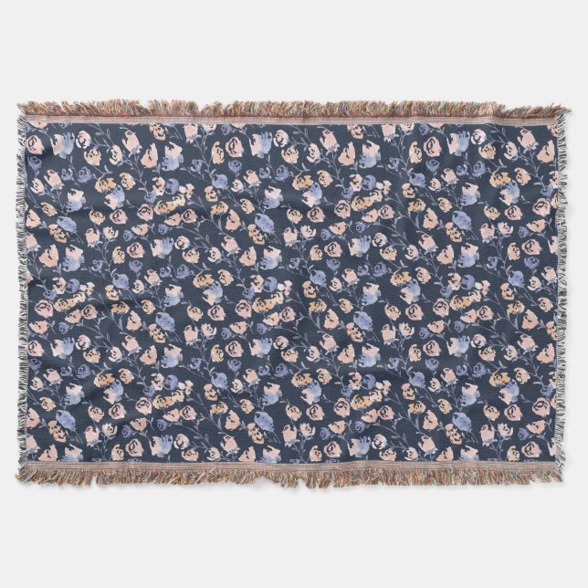 Rosa und Lila | Wasserfarbenes Muster Decke (Vorderseite)