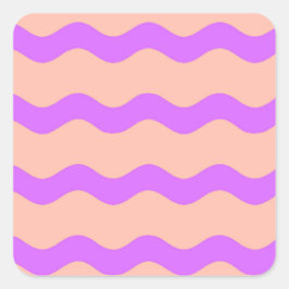 Rosa und lila Wellenmuster Quadratischer Aufkleber