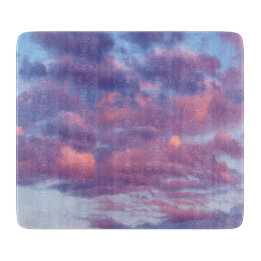 Rosa und Lila Wolken Schneidebrett