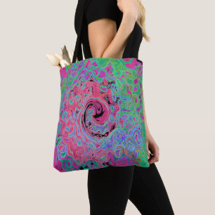 Rosa und Limettengrüne Groovy abstrakte Retro-Spir