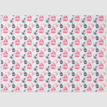 Rosa und marineblaue nautische Serie Design 13
