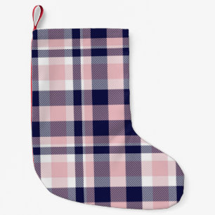 Rosa und Marineinfanterie Kariert, kariert, nahtlo Kleiner Weihnachtsstrumpf