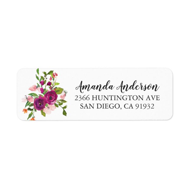 Rosa und Marsala Blume Brautparty Labels (Vorne)