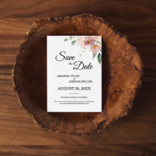 Rosa und Mauve Vintage Blumenhochzeit Save The Date