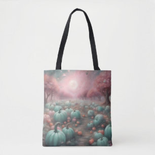 Rosa und Mint Pastell-Kürbisfeld Halloween 2026