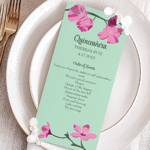 Rosa und Minze Grüne Kirsche Blossom Quinceanera