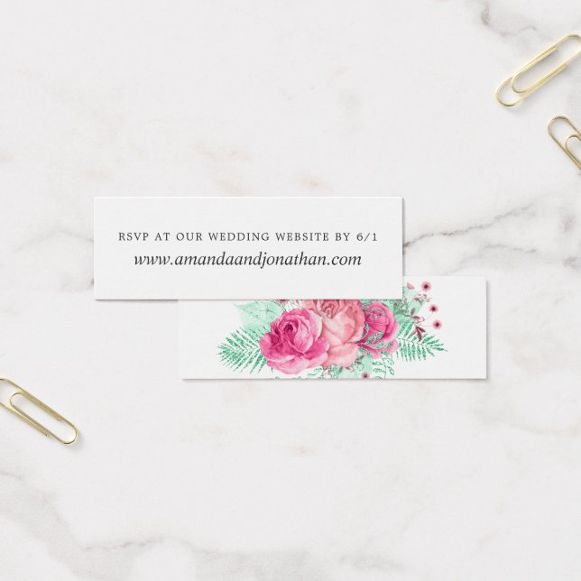 Rosa und Minzfloralhochzeit RSVP (Büro)