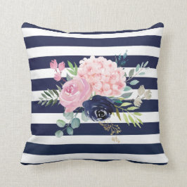 Rosa und narbenblaue Blumenkissen Kissen