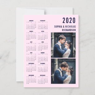 Rosa und Navy Blue Two Foto 2020 Calendar Magnet
