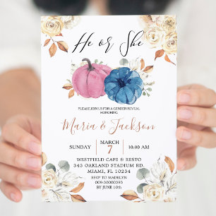 Rosa und navy-Gender-Party Einladung