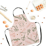 Rosa und Olivgrün Backen & Kochen Utensidische Bäc Schürze<br><div class="desc">Moderne und schicke Bäckerei Schürze Design verfügt über ein Sortiment von unseren handgezeichnet Koch- und Backutensilien (Whisk,  Rohrbeutel,  Konditorbeutel,  Stehmischer,  Löffel & rollendes Button) Die Utensilien sind rund um die Schürze angeordnet. Eine schöne Farbpalette aus Rosa und Oliven-Grün schafft dieses moderne Design. Alle Kunstwerke sind Originalwerke von Moodthology Papery.</div>