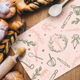 Rosa und Olivgrün Backen & Kochen Utensidische Bäc Seidenpapier