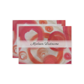 Rosa und orange abstraktes visitenkarte