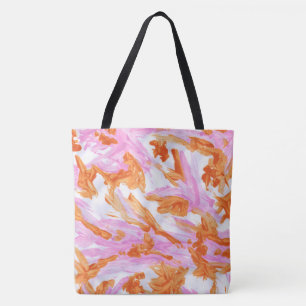 Rosa und Orange auf Weiß abstrakte Aquarellmalerei
