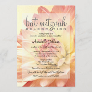 Rosa und orange Bat Mitzvah Einladung