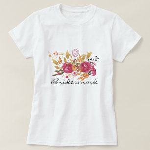 Rosa und orange Blume Bouquet Bridesmaid T-Shirt