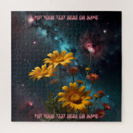 Rosa und orange Blume Galaxie & Universe Ansichten Puzzle
