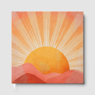 Rosa und Orange Boho Sonnenaufgang Gästebuch