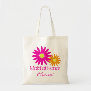 Rosa und Orange Daisies Tragetasche