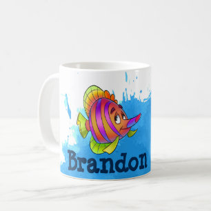 Rosa und orange Fisch-Tasse Kaffeetasse