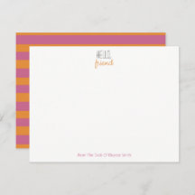 Rosa und orange gestrichene Notecards - Set von 10