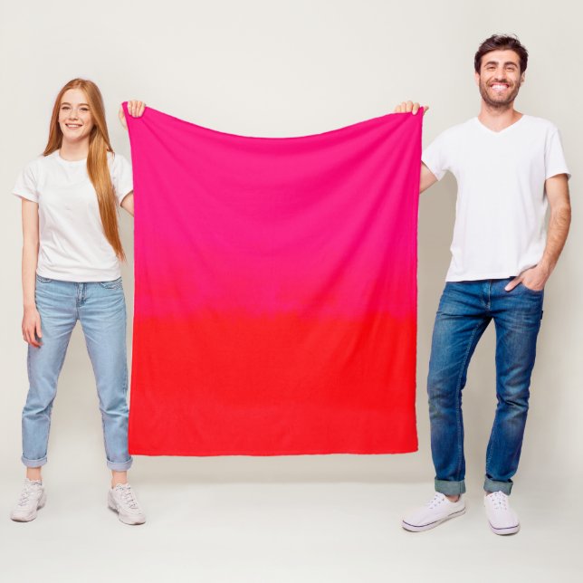 Rosa und orange glänzende Farbe Fleecedecke (Beispiel)