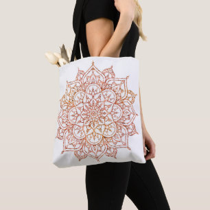 Rosa und Orange Mandala auf weißem Glam