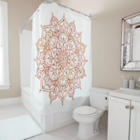 Rosa und Orange Mandala auf weißem Glam