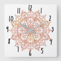 Rosa und Orange Mandala auf weißem Glam
