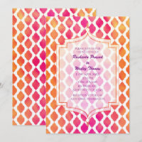 Rosa und orange marokkanische Hochzeitseinladungen