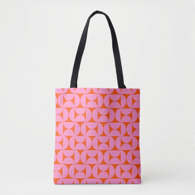 Rosa und orange Mitte des Jahrhunderts Modernes Mu (Vorderseite)