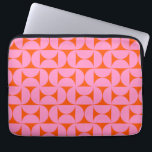 Rosa und orange Mitte des Jahrhunderts Modernes Mu Laptopschutzhülle<br><div class="desc">Retro Mid Century Modernes Muster - Abstrakte geometrische Formen - Niedliches und Minimalistisches geometrisches Muster in Rosa und Orange.</div>