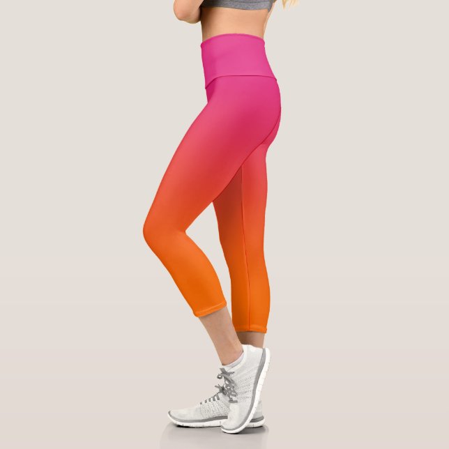 Rosa und Orange Ombre Capri Leggings (Links)