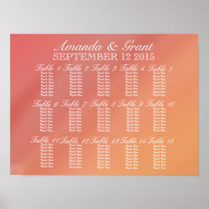 Rosa und orange Ombre Farbtafel Poster