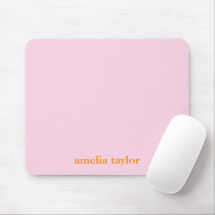 Rosa und orange personalisierter Lehrername Mousepad